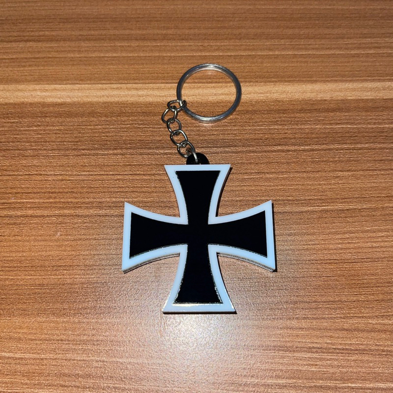 Gantungan Kunci German WW2 Iron Cross/ Jerman Iron Cross Perang Dunia 2 Timbul MURAH