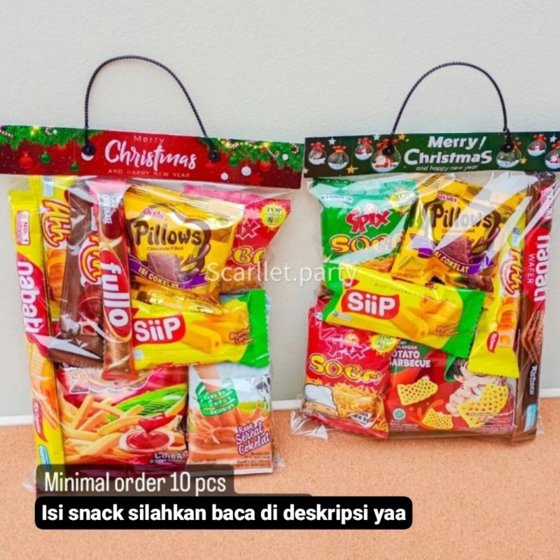 

BINGKISAN NATAL SNACK ANAK JAJANAN CHIKI SOUVENIR BESEK PARSEL PLASTIK PAKET MAKANAN RINGAN SET HADIAH HAMPERS KADO GIFT