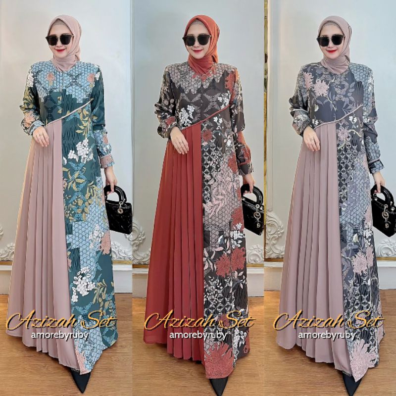 AZIZAH DRESS AMORE BY RUBY ORI DRESS ONE SET DRESS MUSLIM BAJU WANITA DRESS BUSUI GAMIS BUSUI WUDHUA