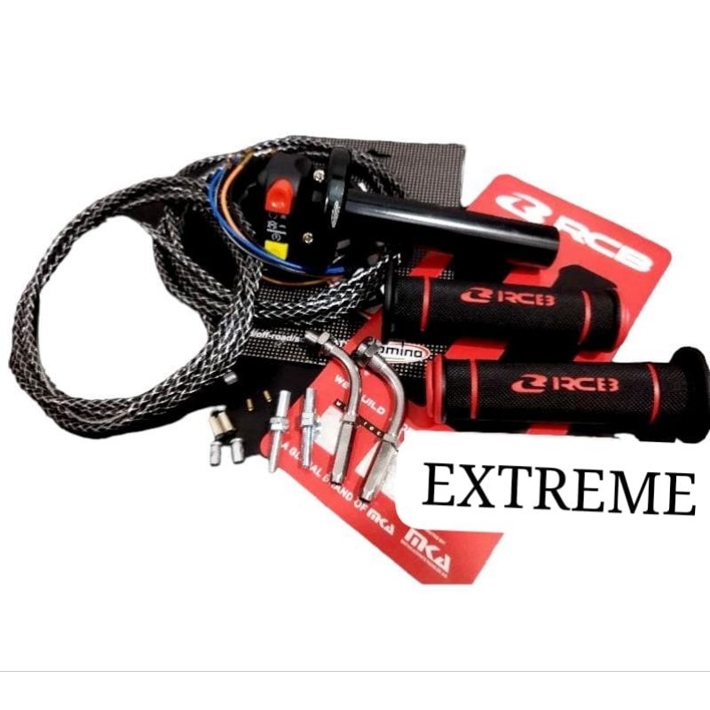 Gas spontan 2 kabel plus handgrip RCB hg 55 racing boy all universal motor nmax aerox vario beat mio