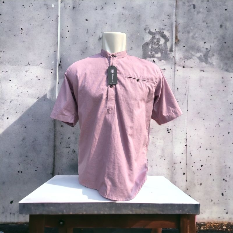 NEW KEMEJA KOKO PRIA LENGAN PENDEK WARNA LAVENDER - KEMKO PRIA POLOS LENGAN PENDEK