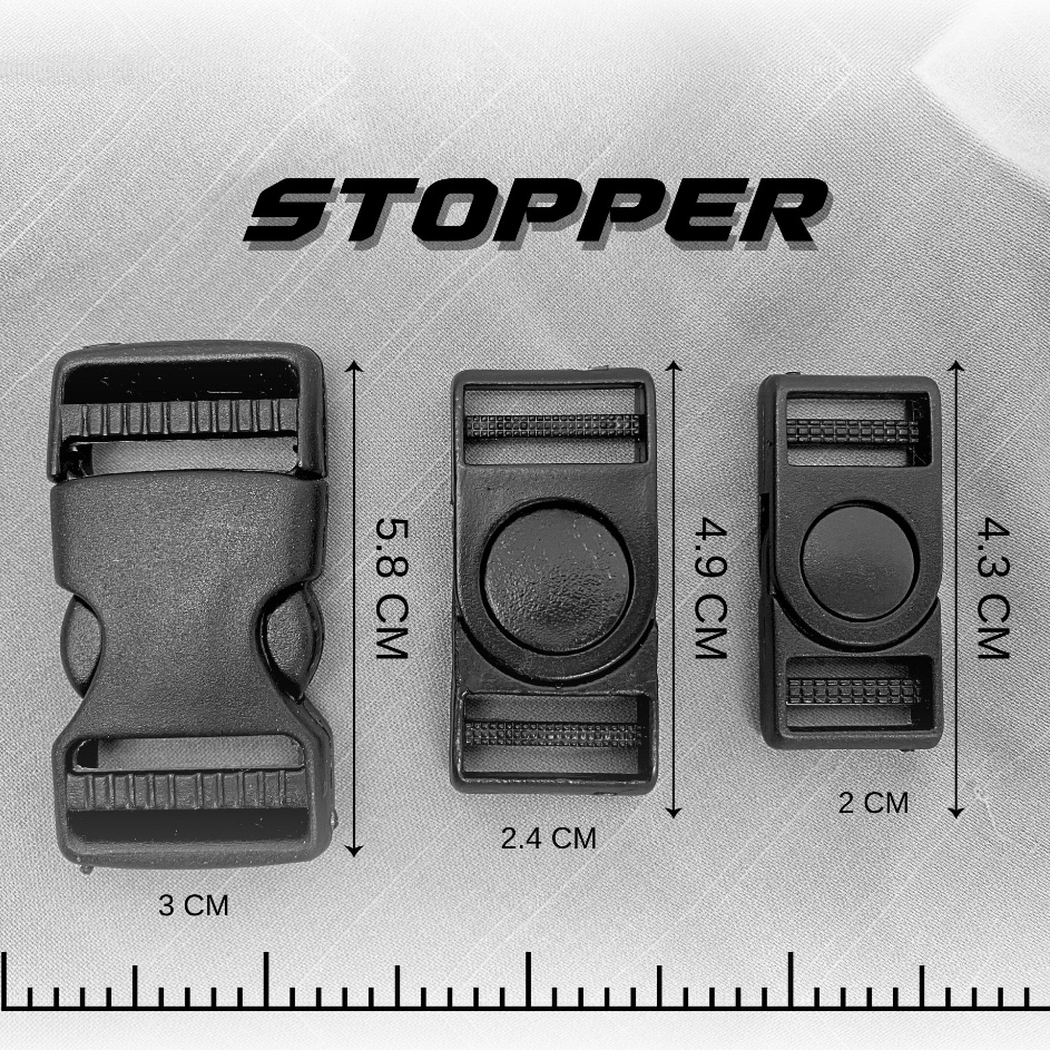 

Baru stoper stopper tali id card lanyard cantelan ukuran 15cm dan 2cm isi 12 pcs hitam