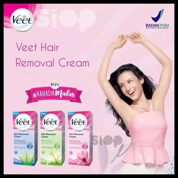 Best Product KECIL Veet Hair Removal Cream Perontok Penghilang Bulu Kulit Normal Kulit Sensitif 25gr