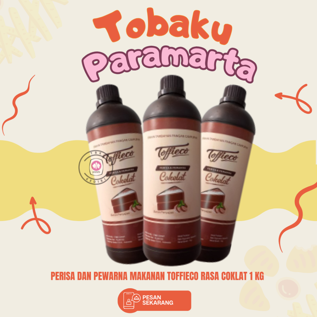 

PERISA DAN PEWARNA MAKANAN TOFFIECO RASA COKLAT 1 LITER / PERISA DAN PEWARNA MAKANAN TOFFIECO / TOFFIECO