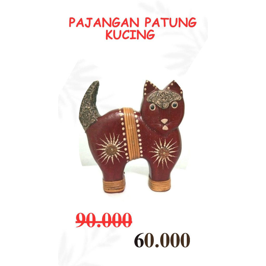Pajangan Patung Kucing Kayu