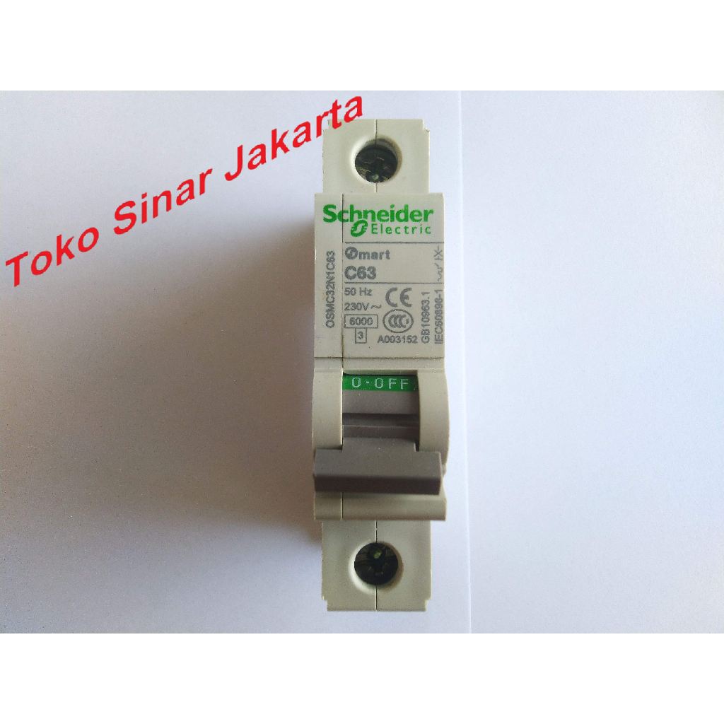MCB Mini Circuit Breaker Listrik 1P 1 Phase SCHNEIDER SMART 63 A