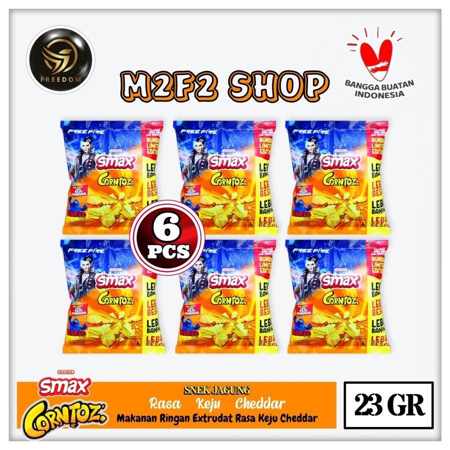 Mamee Snack Corntoz Camilan Rasa Keju Cheddar Sachet - 23 gr (Kemasan 6 Pcs)