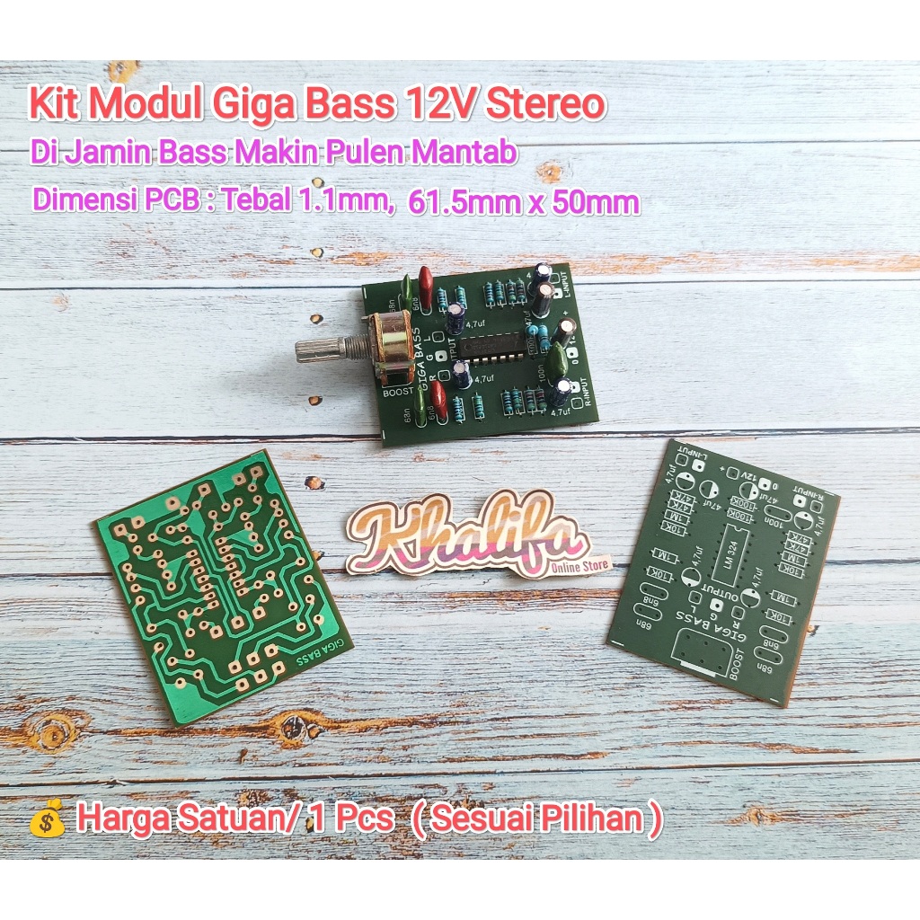 Kit Modul Giga Bass Alat Penambah Bass DC 12V Non CT Stereo PCB Sub Woofer Subwoofer