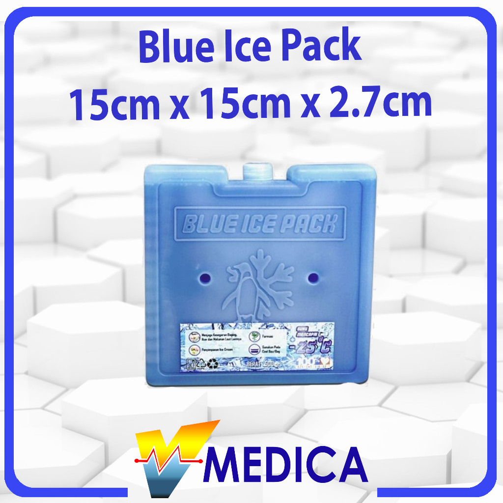Cool Gel Blue Ice Pack Cooler Box 15x15x2,7cm PREMIUM / Es Pendingin Asi Vaksin Buah Sayur Daging