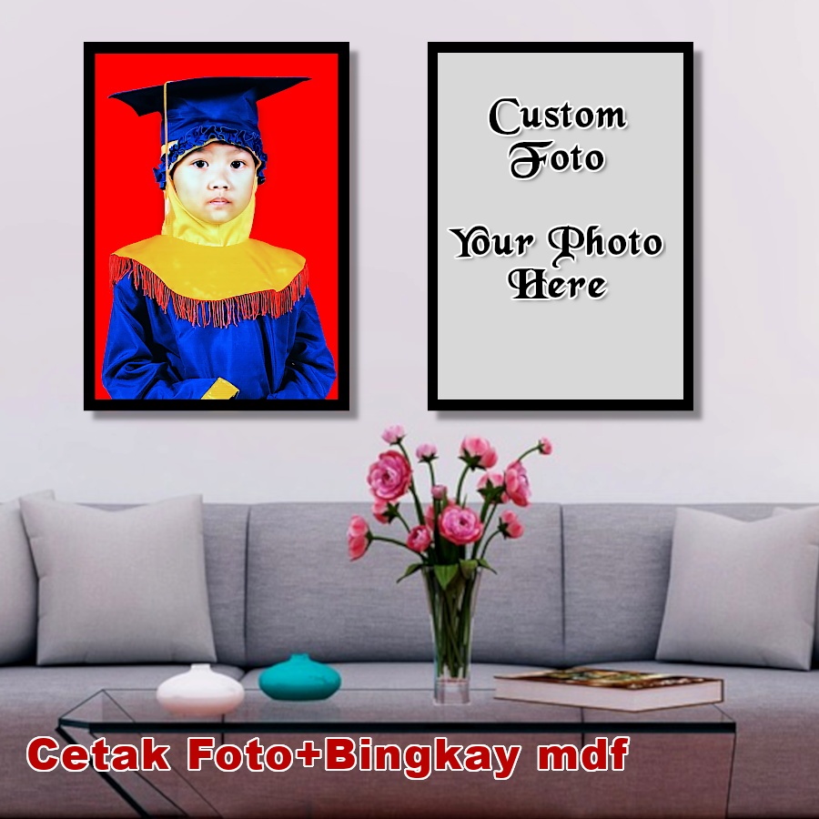 CETAK FOTO PLUS BINKAI MDF | CETAK FOTO 6R 10R+ CUSTOM BLOK HIASAN DINDING