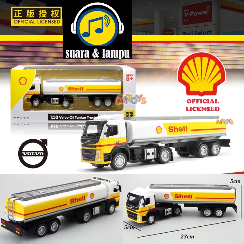 Diecast truk trailer tanker dump truck mainan konstruksi truk container Maersk truk Shell truk Cosco