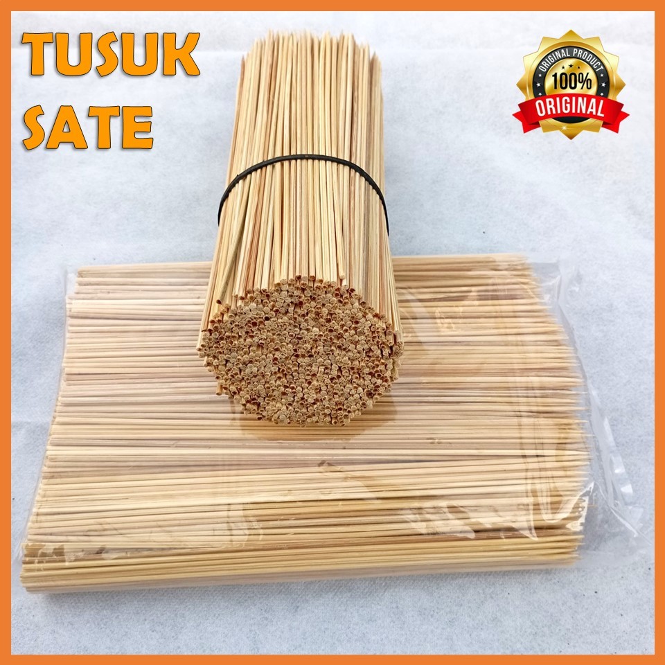 1000 Pcs Tusuk Sate Suki Sate Lok Lok Panjang 22 Cm Diameter 2,2 Mm Bulat dan Kotak