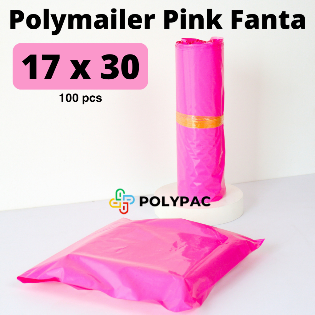 

Polymailer PINK FANTA / MAGENTA [17x30] isi 100 pcs - Polymailer Lem Warna Pink Fanta / Fuschia