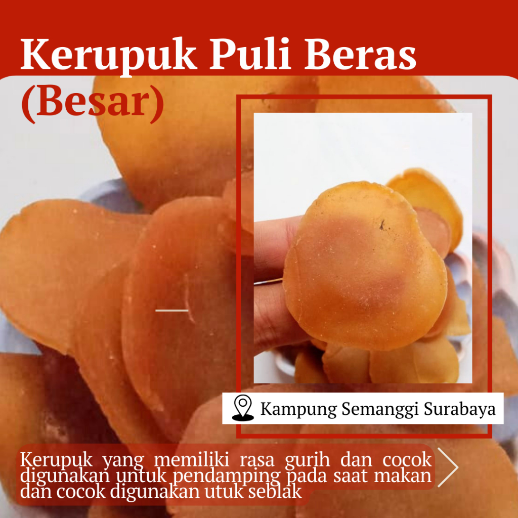 

Kerupuk puli beras besar , Kerupuk Seblak, Kerupuk Mentah, Kerupuk termurah, agen kerupuk surabaya COD
