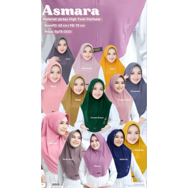 ASMARA SERIES HIJAB INSTAN PET ANTEM BEST SELLER JERSEY DAFFI PARFIUM