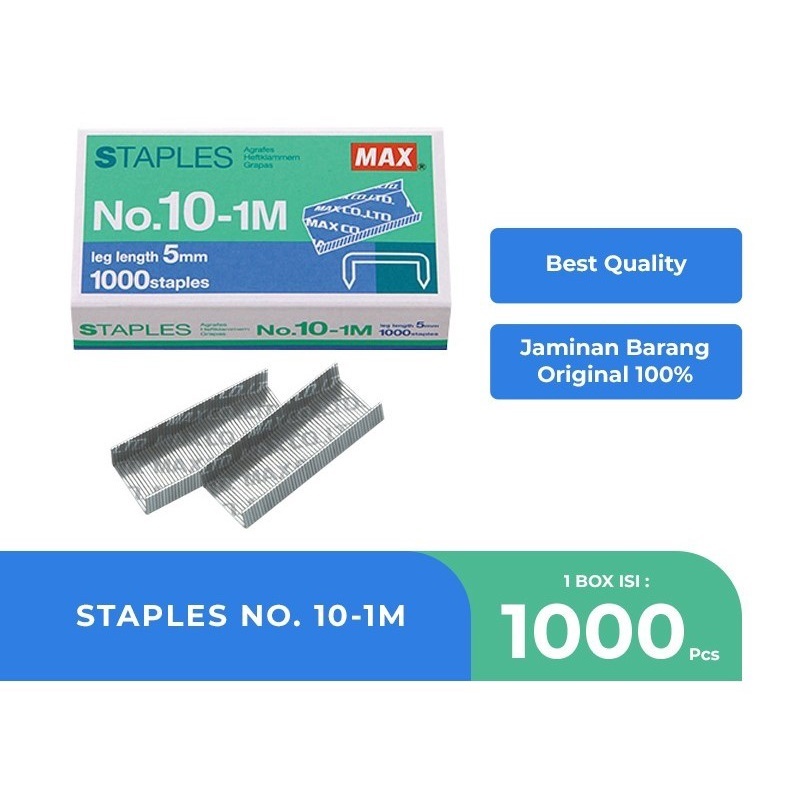 

Isi Staples MAX No. 10 Kecil Orginal / Refill Isi Stapler No 10 Kecil / Isi Hekter HD 10