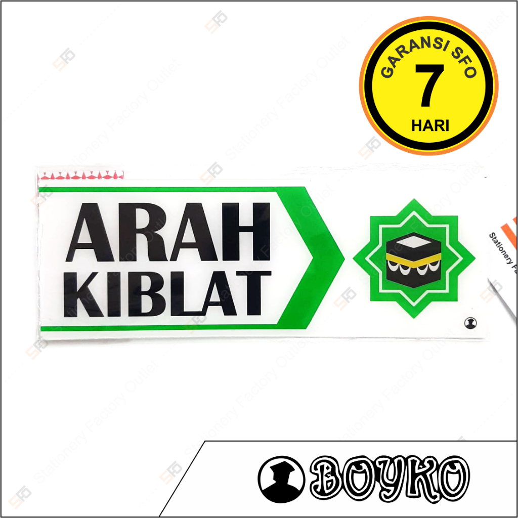 

Akrilik Arah Kiblat - Acrylic Sign Standard 25cm x 9cm - SFO Semarang Official