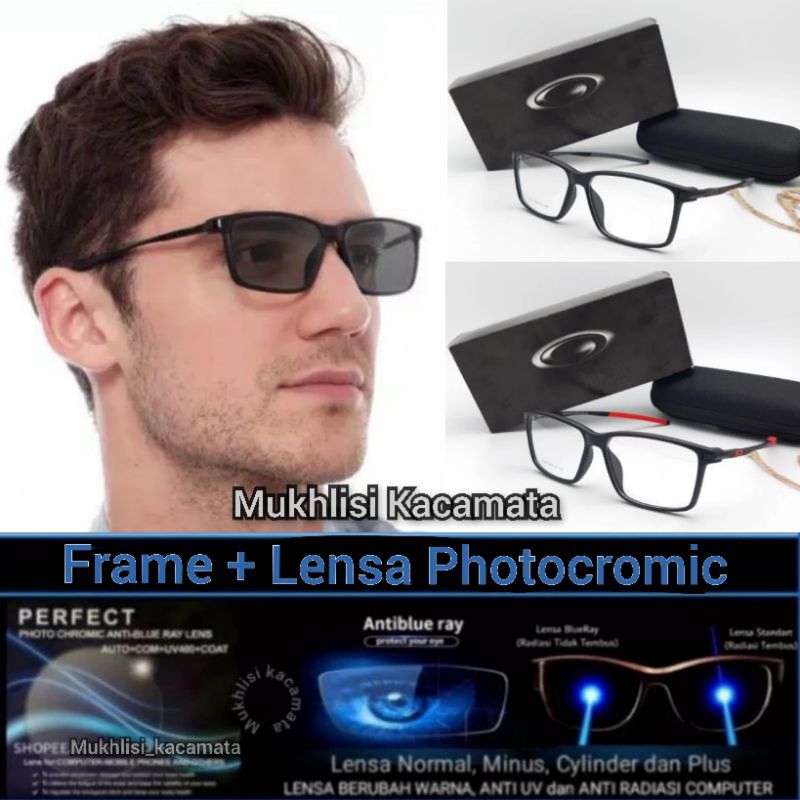 Kacamata Minus Pria Desain Smart Elegant | Gagang Titanium Pakai Pegas