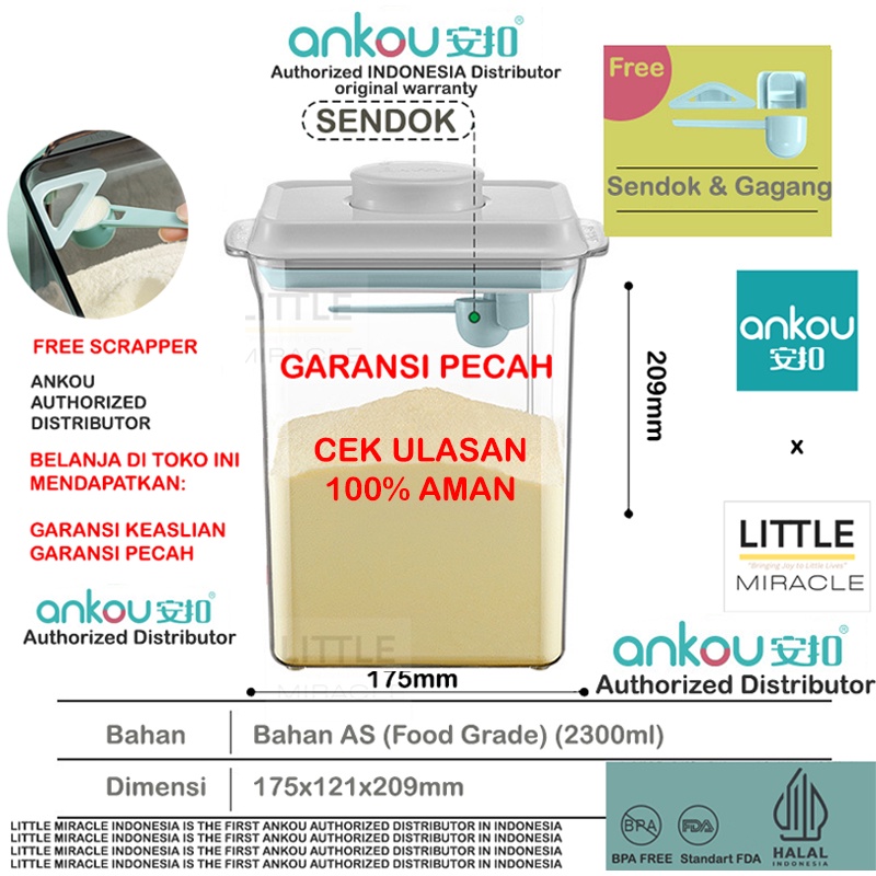 1212 SALE Toples Susu Bubuk Ankou Penyimpanan Susu bubuk Scrapper Wadah Susu Bubuk Kotak Susu Bubuk 