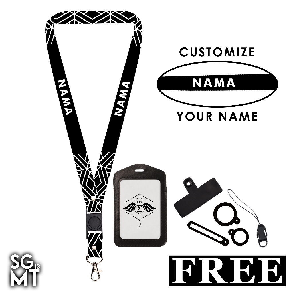 

BISA SATUAN Lanyard Custom Nama Printing Full 2 Sisi Ukuran 2cm Satuan Murah Bisa Request Nama Design 1