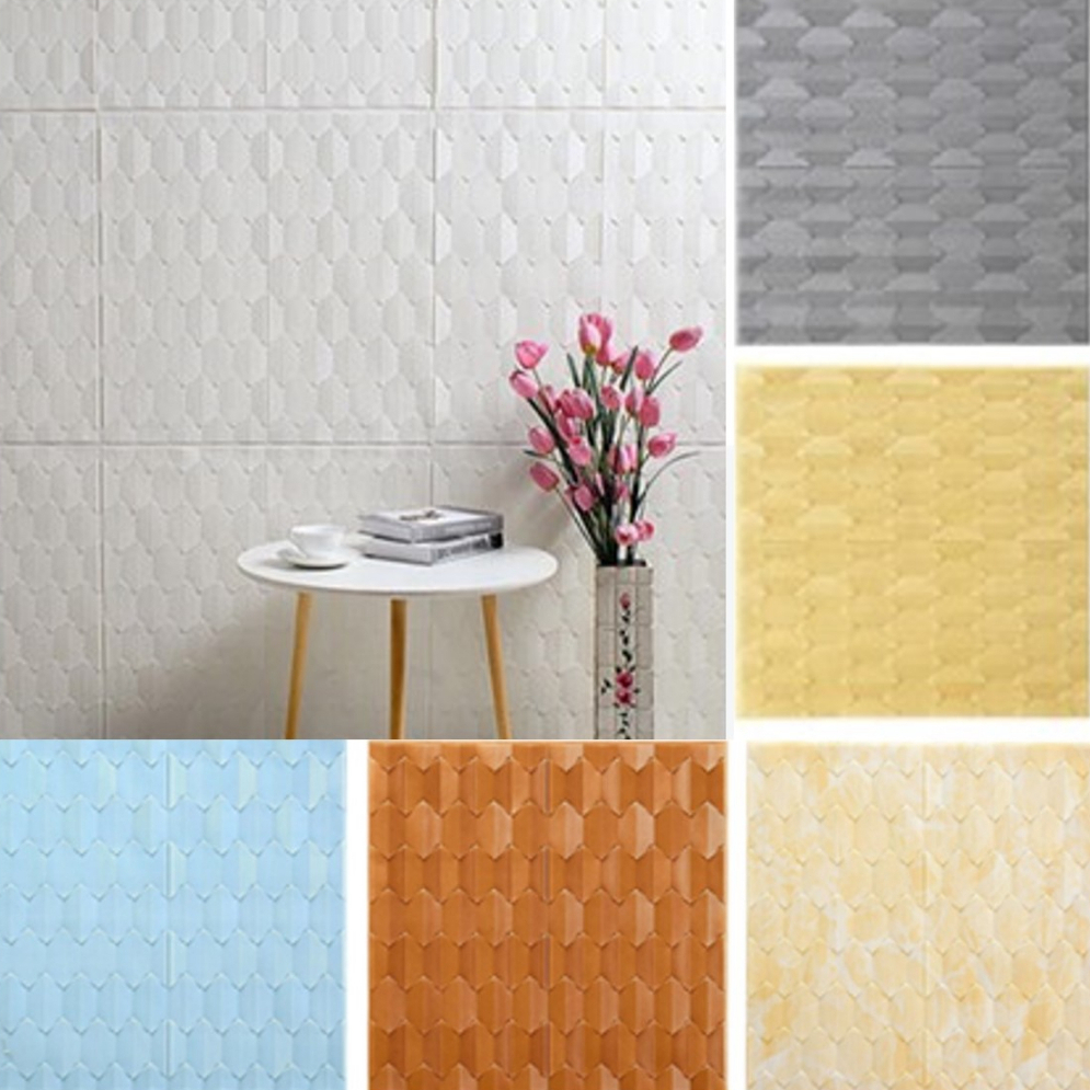 HL0540 Wallpaper 3D Foam Wallpaper Dinding 3D Motif Foam Batik Modern