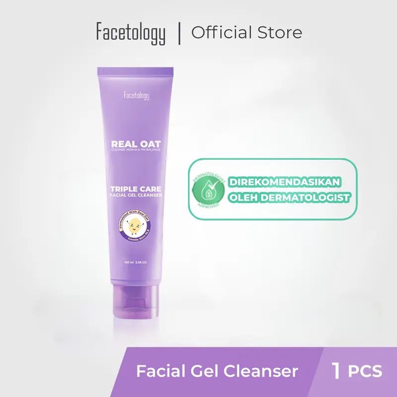 FACETOLOGY REAL OAT TRIPLE CARE FACIAL GEL CLEANSER/ FACIAL WASH FACETOLOGY