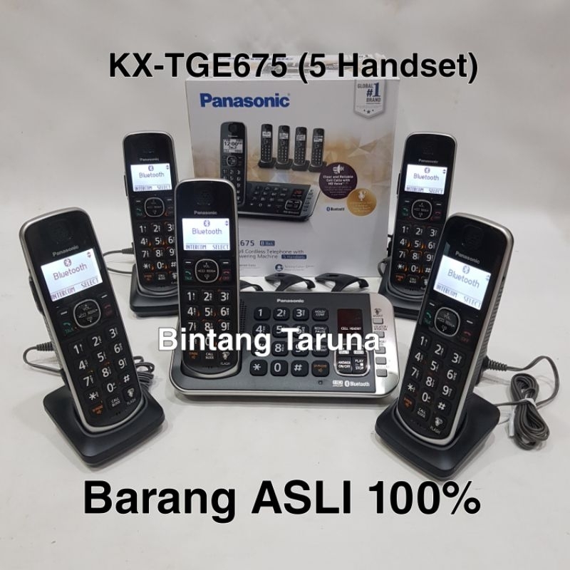 Telepon Wireless Panasonic KX-TGE675 Wireless Phone Panasonic KX-TGE675 (5 Handset)