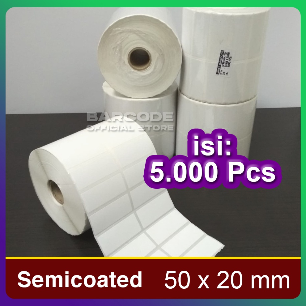 

1212 Promo Label Barcode 5 X 2 5x2 mm 5x2mm 2 Line Kertas Sticker Semicoated