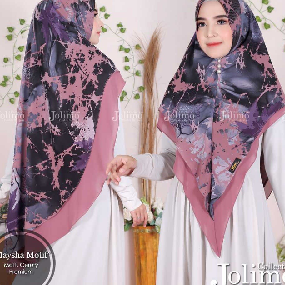 khimar maysha Ceruty motif  jilbab pet antem  hijab 2 layer  kerudung