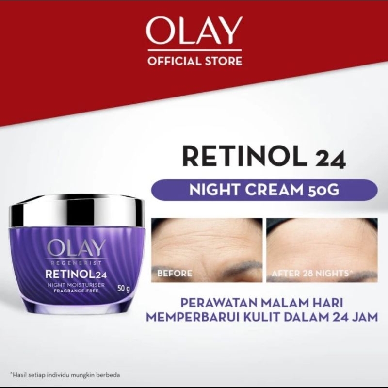 Olay Retinol 24 Night Moisturizer- Krim Malam Anti Aging Retinol Cream 50g