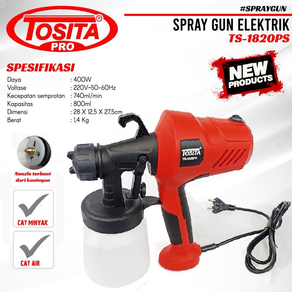 TOSITA Electric Spray Gun TS 1820PS / Spet Cat Elektrik Spray gun / Alat Semprot Listrik DECO / DUCU