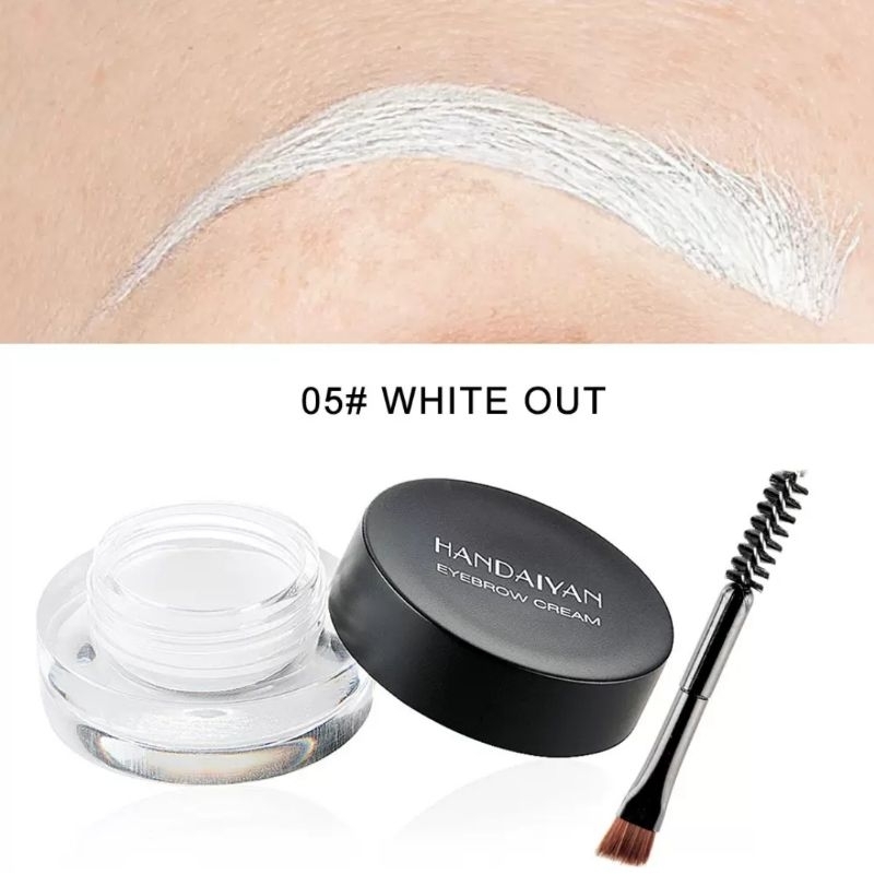 Gel Warna Cream Alis Eyebrow Gel Pomade Waterproof warna putih pink biru hijau kuning Cosplay
