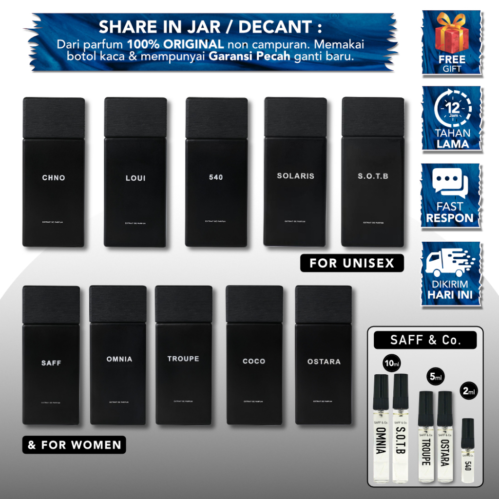 SAFF AND CO DECANT (SHARE IN JAR) Travel Size 2/5/10ML SOTB CHNO | Saff n Co Omnia | Saff & Co Loui 