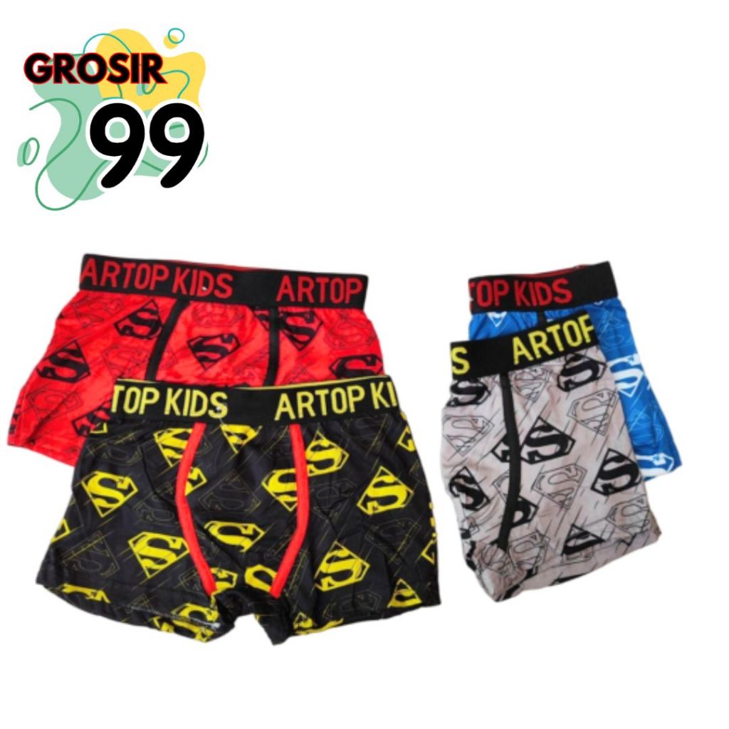 6 PCS CD Sempak Celana Dalam Boxer Anak Laki Laki Cowok Remaja Artop Kids Usia 10-14 Tahun Murah Spa