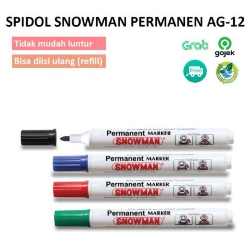 

(1 PCS) Spidol Snowman Permanen AG-12 permanen