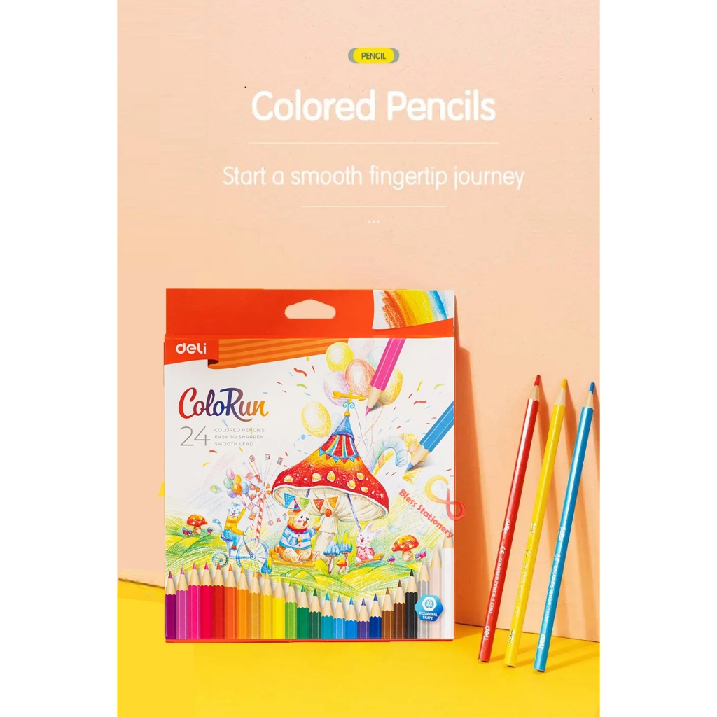 

Pensil warna 24 warna DELI color pencils pensil warna sekolah pensil warna anak-anak