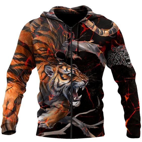 jaket macan / Jaket tiger Full printing/ Hoodie sweater pria