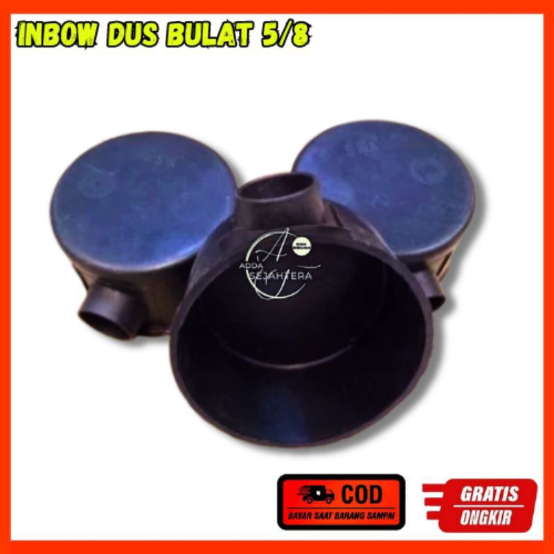 Inbow dus hitam bulat tebal