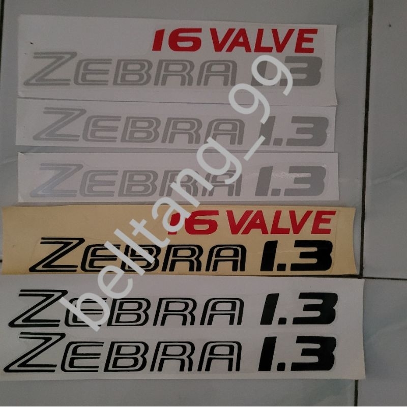 Stiker pintu daihatsu zebra 1.3.16 valve/sticker zebra 1.3.16 valve/daihatsu zebra valve