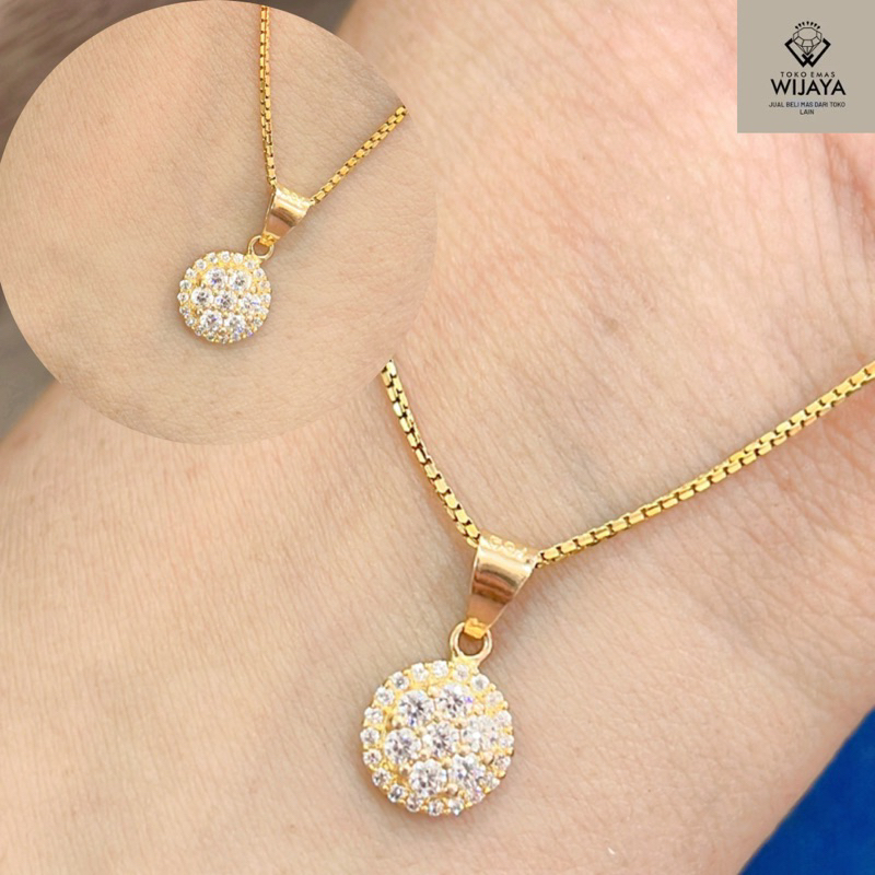 liontin bulat emas 700 emas asli