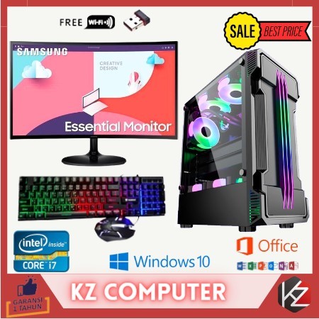 PC Lengkap Gaming i7 (GTX 1050 4GB ) Cocok Editing Rendering