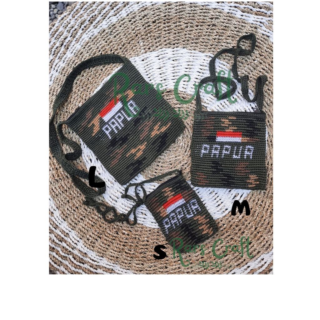 Tas Papua , tas rajut , noken Papua, Tas selempang, Tas selempang papua, Tas untuk oleh oleh, Tas un