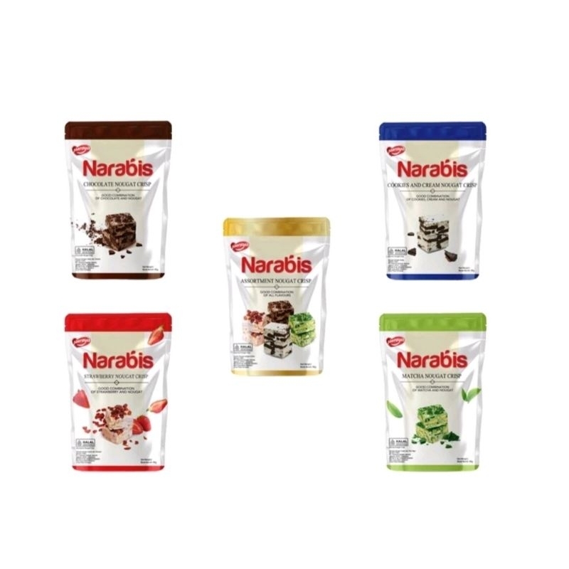 

NARAYA Narabis Nougat 90g Assorment Nougat crispy narabis cokelat strawberry matcha cookies cream