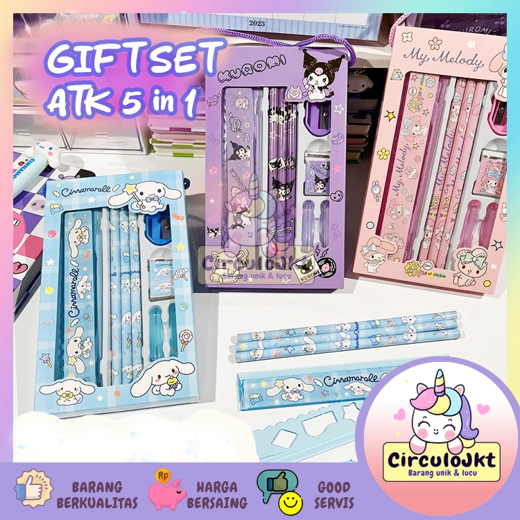 

Set alat tulis Kuromi Motif kartun family viral unik souvenir gift hampers hadiah ulang tahun ATK