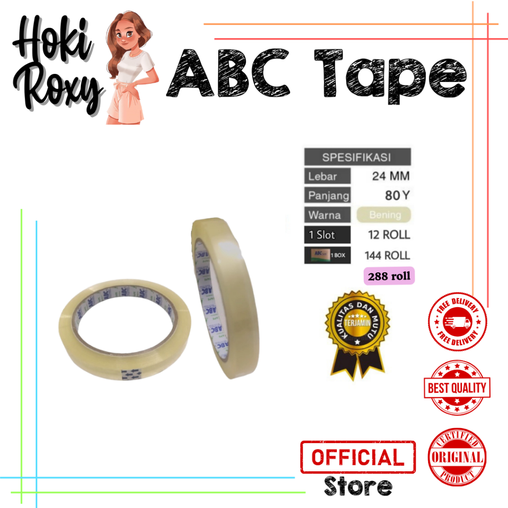 

Isolasi /Solatip Bening 1/2inch x80 Yard /Llakban 12mm/Solatip/lakban