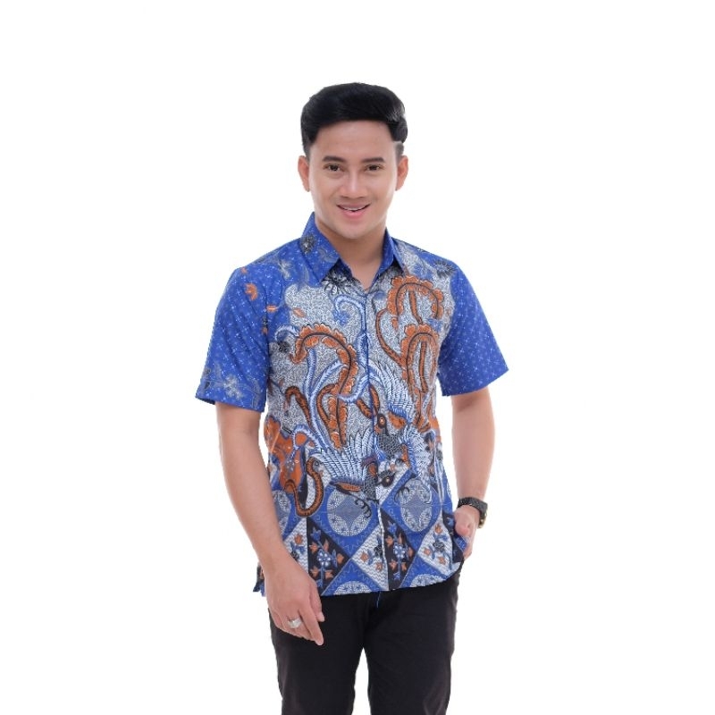 TERBARU Baju Batik Pria Lengan Pendek / Azriel Batik Premium / Kemeja batik pria lengan pendek
