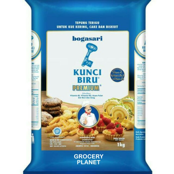 

Tepung Terigu Bogasari Kunci Biru 1kg - Maida