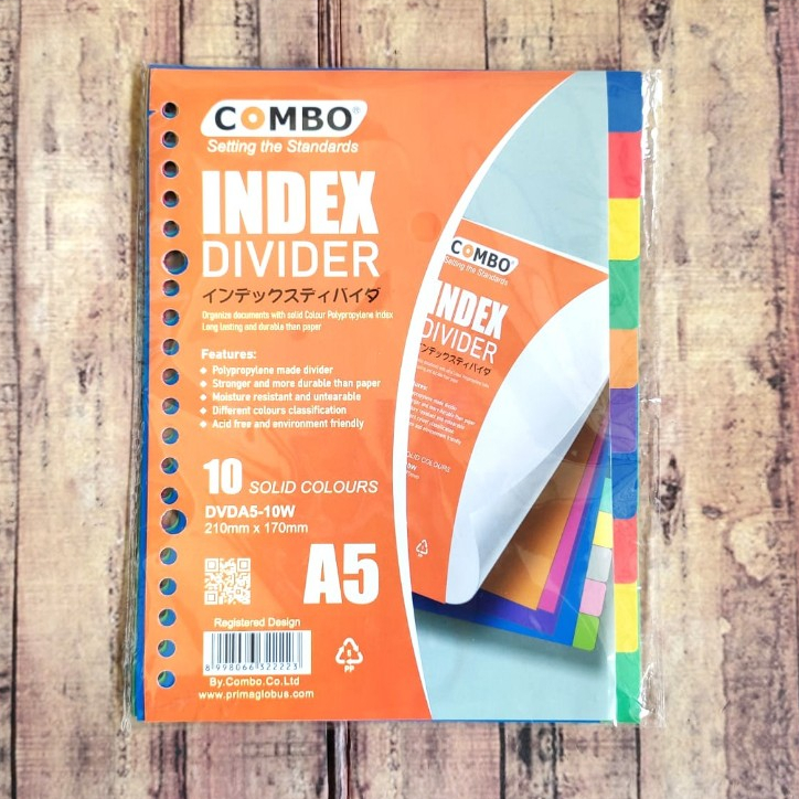 

Pembatas Binder Combo 10 Lembar Warna Solid A5 / B5 - Divider Combo isi 10 Lembar