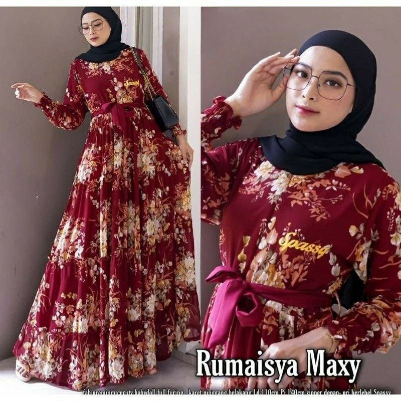 DUA DUA STORE . gamis sakura / gamis motif bunga sakura