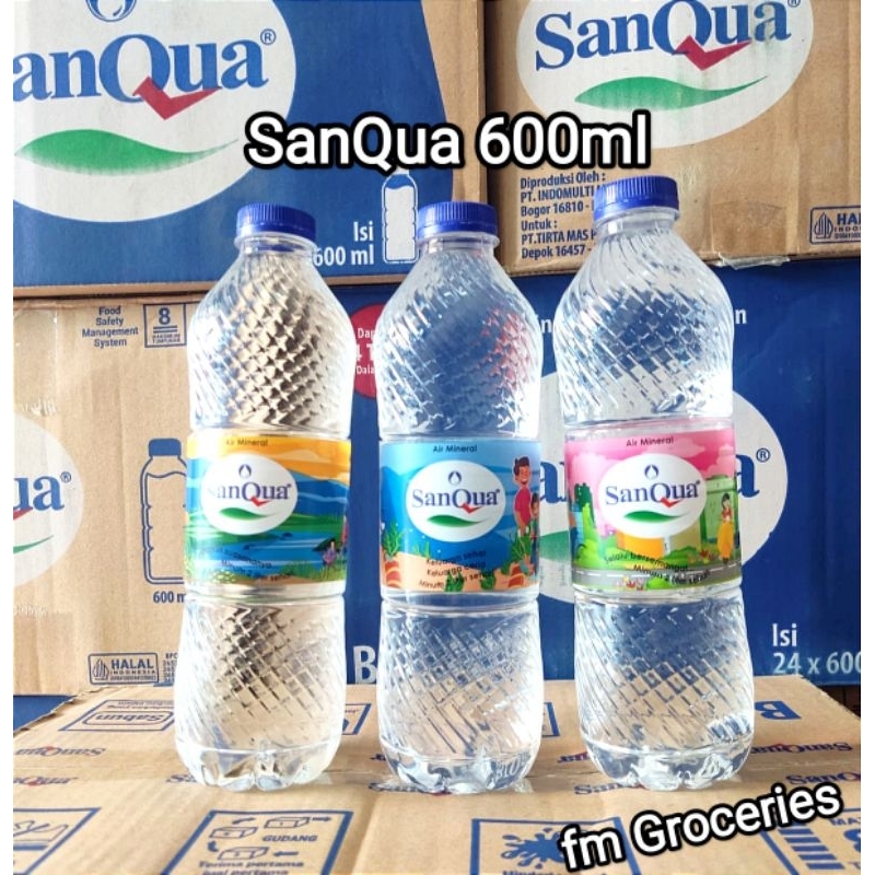 

SanQua Air Mineral botol 600ml isi 24 botol